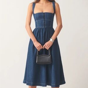 Reformation Tagliatelle Denim Midi Dress